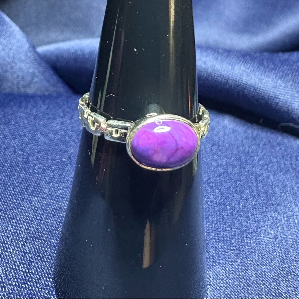 Purple Mohave Sterling Silver Solitaire Ring